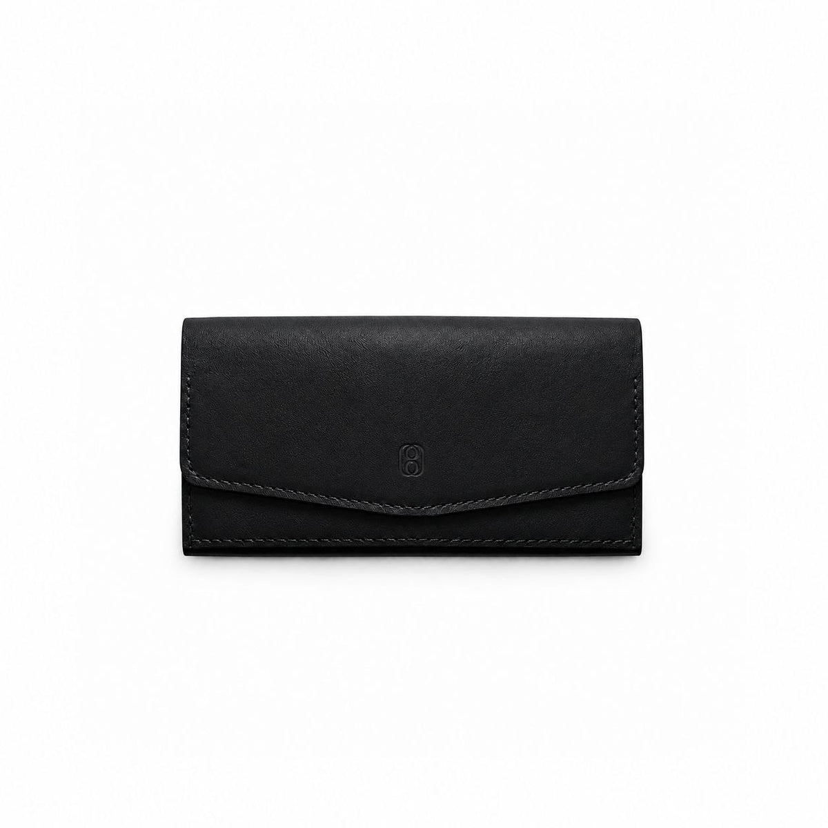 Avel Slim Wallet 012BK preta em pele verdadeira