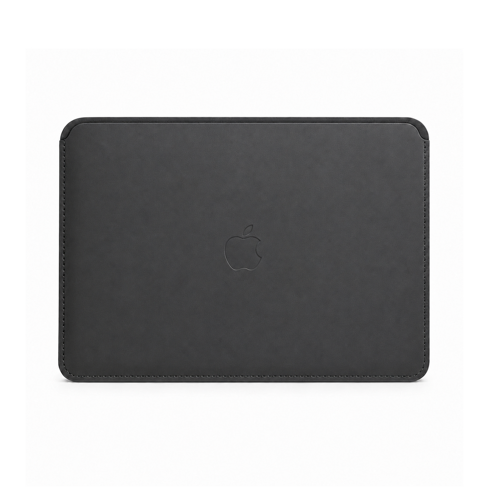 Capa Folio MacBook Sleeve em pele preta